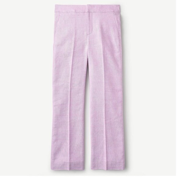 J.Crew Hayden Crop Pant Stretch Linen Lilac Orchid Sz 8 NWT